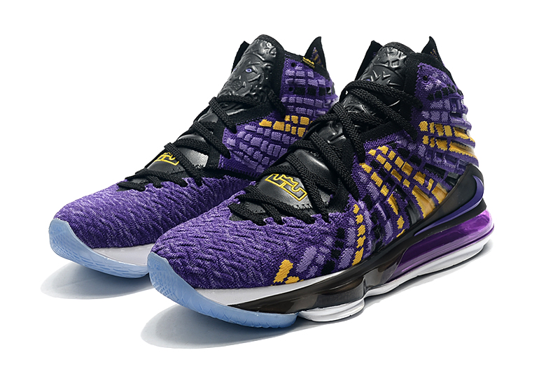 2019 LeBron James 17 Lakers Purple Yellow Black